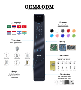 <span class=keywords><strong>Serrure</strong></span> intelligente Tuya Wifi à double batterie, biométrique 3D par reconnaissance faciale et empreinte digitale, pour portes en bois/aluminium/acier - Product Image 5