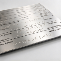 Plaque de signalisation tactile en braille en acier inoxydable, signalétique d'orientation accessible, disposition de texte personnalisée, hôtel, hôpital, commerce