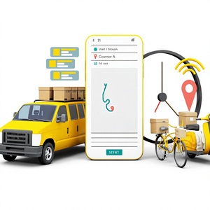 Aplicación de Comercio Rápido con Conexión a Internet para Entrega Global, Seguimiento de Pedidos de Comida y Productos Esenciales, Entrega a Domicilio Bajo Demanda - Product Image 1