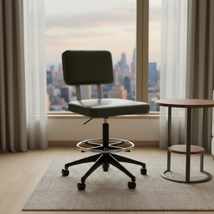 Homewood Hotel Custom COM/COL Swivel <strong>Drafting</strong> Stool 33.75" Seat Height Task Chair with Footrest for Hotel Bedroom Sets - Product Image 2