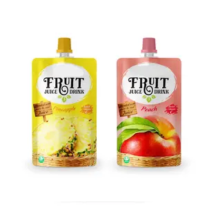 Custom logo Various Shape Plastic Stand Up Packaging Bags Puree Yogurt Milk Juice Baby Food Spout Pouch With Spout