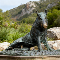 Statue décorative en bronze de sanglier sauvage, grande taille, pour extérieur, sculpture 3D, figurine Feng Shui, thème animal moderne, Noël