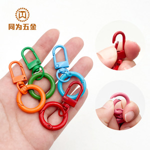 Custom Colorful Zinc Alloy Door Fob Keychain 33mm Latch 25mm Spring <b>Ring</b> Durable Round Shape <b>Bag</b> Accessory - Product Image 2