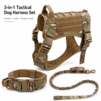 Ensemble Harnais, Collier et Laisse Tactique 3-en-1 pour Chien – Gilet Anti-Traction Robuste avec Poignée MOLLE – Vente en Gros OEM ODM