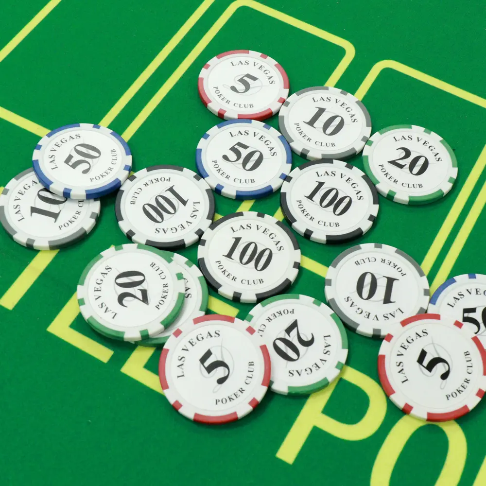 Fabrik Großhandel Las Vegas Aufkleber Casino Poker Chips ABS-Material 11G Texas Hold em Club Poker Chips