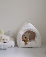 Lits pour chien d'intérieur de luxe d'hiver imperméables OEM personnalisés Nid pour chat avec cadre de maison