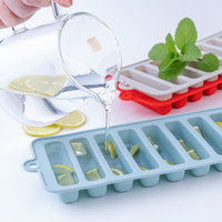 Molde de silicona de 10 cavidades para palitos de hielo largos, bandeja reutilizable para cubitos de hielo en tiras para bebidas, chocolate y comida para bebés