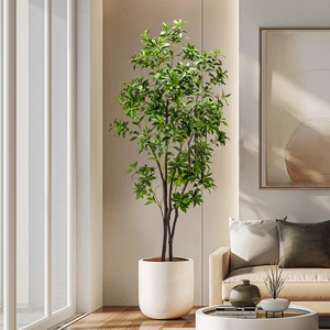 Mô phỏng Pieris Japonica bonsai cây trong nhà ngoài trời giáng sinh trang trí màu xanh lá cây lá PE nhân tạo Faux cỏ hoa đám cưới - Product Image 3