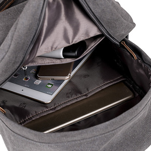 Sac à dos en toile tendance pour étudiants, sac à dos intelligent pour ordinateur portable, sac à dos en toile, design élégant, sac à dos en toile kaki - Product Image 3