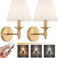 Lampe murale LED à abat-jour en tissu, rechargeable, à intensité variable, avec ampoule RGB et télécommande pour chambre à coucher, couloir, lampe murale sans fil