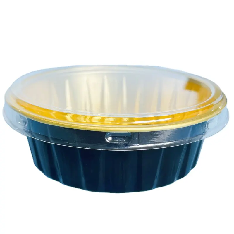 アルミホイルボウル230ml丸型アルミホイルケーキカップ密封可能錫ホイルケーキベーキングモールド