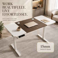 Table élévatrice électrique AOR avec plateau en placage de bois massif, moteur unique, pieds inversés, pieds en T stables, vente en gros d'usine