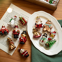 Décorations de Noël, pendentifs en forme de verre, petits arbres, ensemble d'ornements créatifs en forme de boule