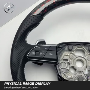 Volante Deportivo Personalizado de Cuero Perforado y Fibra de Carbono para <span class=keywords><strong>Audi</strong></span> A3/A4/A5/A6/Q5/Q7/S3/RS3/RS7/R8/TT - Ajuste Universal - Product Image 2