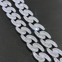 Chaîne cubaine Miami Hip Hop 15 mm pour homme, style tendance, entièrement sertie de diamants, plaqué or 18 carats, collier nez de cochon, bijoux pour femme