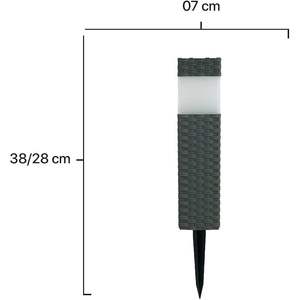 Baliza solar de resina trenzada, 38 cm, ideal para iluminar caminos y jardines de forma ecológica y decorativa. - Product Image 3