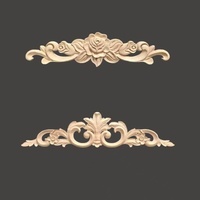 Applique sculptée en bois d'hévéa non peint de haute qualité, accessoires traditionnels en bois massif pour meubles, canapé, chaise, table, armoire