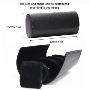 Kotak Jam Tangan Mewah untuk Perjalanan Logo Kustom Oem Kotak Penyimpanan Jam Tangan Perjalanan 3 Slot Jam Tangan Kulit Gulung - Product Image 2