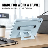 Étui pour tablette avec sangle de maintien, support pliable, protection robuste antichoc pour iPad Pro 11 Air11 Mini 7 6