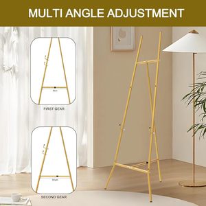 Bview nghệ thuật Vàng 3-Tier Heavy Duty kim loại freestanding hiển thị đứng chuyên nghiệp thương mại lớn triển lãm Giá vẽ cho tác phẩm nghệ thuật - Product Image 2