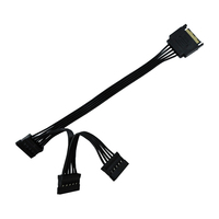 Kabel Splitter Daya SATA 15Pin 1 Male ke 3 Female 35cm 18AWG Tembaga Berlapis Timah Kabel Ekstensi Daya SATA untuk Hard Drive/SSD PC