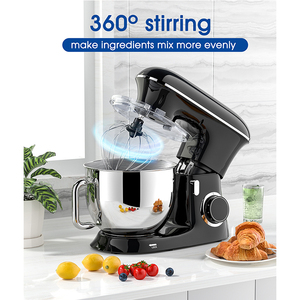 Batidora Eléctrica de Pedestal de 2000W con Tazón de Mezcla de Acero Inoxidable de 6.5L, Procesador de Alimentos Multifuncional de Cocina, Batidora de Harina de 6 Velocidades - Product Image 5