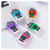 Vente en gros Mini briquet électrique à plasma à double arc rechargeable par USB avec étui en plastique transparent