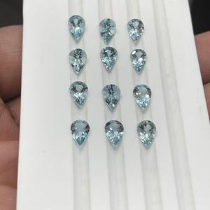 Pierre précieuse naturelle Aigue-marine bleu marine faite à la main, taille cœur poire, cristal en vrac, vente en gros pour la fabrication de bijoux OEM - Product Image 5