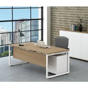 Hot Sales Walnoot Bureau Melamine Desktop Executive Kantoormeubilair