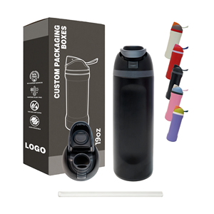 Factory Price Customized Double-wall Insulated 19oz Stainless Steel Drinking Sport Water Bottle <b>with</b> Lid and <b>Straw</b> - Product Image 2