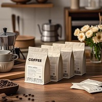 Vente en gros de sachets d'emballage pour café en aluminium avec fermeture éclair, fond plat octogonal, personnalisés, 250g, 500g, 1kg
