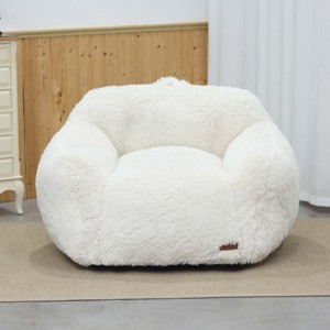 <strong>Faux</strong> <strong>Fur</strong> Bean Bag Chair with Armrests Soft Plush Fluffy <strong>Beanbag</strong> Sofa Modern Living Room Lounge Furniture Bean Bag Sofa - Product Image 4
