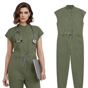 42166 Zipper Drawstring Jogger Medical Romper, Women s Jumpsuits &amp; Playsuits, Women Jumpsuit, Jumpsuits - Product Image 1