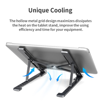 Meja Laptop Lipat Aluminium Murah, Dapat Disesuaikan, untuk Laptop 14-17.3 Inch, Sudut Dapat Diatur, Modern