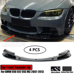 ลิ้นกันชนหน้าสำหรับ BMW E90 E92 E93 M3 ปี 2007-2013 สปลิตเตอร์ สปอยเลอร์ ดิฟฟิวเซอร์ ชุดแต่งกันชน สีดำเงา ลายคาร์บอนไฟเบอร์ - Product Image 1