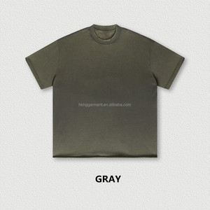 Custom Logo High Quality 100% Cotton Acid Wash 230 260 Gsm Heavyweight <b>Men</b> Custom Blank Stone Washed Vintage Oversized T Shirt - Product Image 2