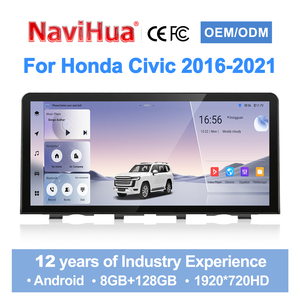 วิทยุติดรถยนต์ Navihua ระบบ Android ไร้สาย รองรับ Carplay พร้อม GPS มัลติมีเดีย WIFI+4Gt เครื่องเล่นสเตอริโอ วิดีโอ สำหรับรถยนต์ Honda CIVIC ปี 2016-2021 - Product Image 1