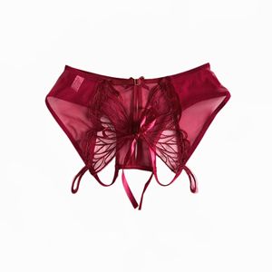 Braguitas de <span class=keywords><strong>encaje</strong></span> de punto transpirables y sexys <span class=keywords><strong>para</strong></span> mujer con lazo lindo en la espalda y diseño hueco de talle bajo - Product Image 5