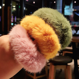 Chouchous en fourrure de lapin pour femmes et filles, 50 pièces, Q759, bande élastique, cordon de <span class=keywords><strong>cheveux</strong></span>, pour queue de cheval - Product Image 3