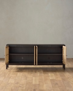 Giữa Thế Kỷ phong cách màu đen bằng gỗ mây cửa tủ phòng khách lưu trữ tủ cho khách sạn căn hộ - Product Image 2