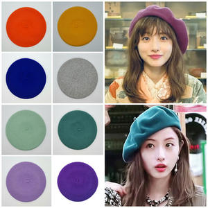 Automne hiver ruban français rond cercle broderie personnalisée hommes renard vert laine béret Capfake cachemire <span class=keywords><strong>peintre</strong></span> chapeau à vendre Pour F - Product Image 2