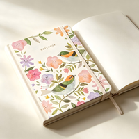 Carnet à couverture rigide A5 personnalisé, journal d'écriture floral aquarelle, cadeau, papeterie, carnet