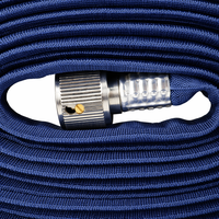 Tuyau d'arrosage professionnel bleu de 15 m, flexible et extensible 3X, avec raccords métalliques durables pour l'irrigation des jardins domestiques