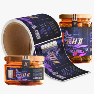 Tùy Chỉnh Vàng Lá Nhãn In Kỹ Thuật Số Kết Cấu Giấy Nhãn Với Cổ Con Dấu Nắp Dán Cho Chai Mason Đóng Hộp Jar Bao Bì - Product Image 1