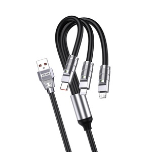 Jokade 3 In 1 <b>Charging</b> <b>Cable</b> Usb To Lightning <b>Type</b> <b>C</b> Micro Usb 1.2m 3a Black Fast Sync For Phones Tablets - Product Image 1