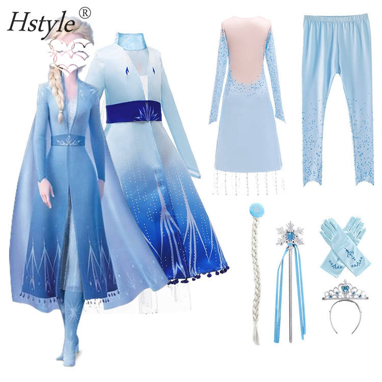 Nuevo Elsa aventura chicas papel jugar vestido con cristal de hielo alas  Cape Elegante vestido de corte brillante SU510
