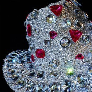Chapeau de cow-boy en velours et strass pour <span class=keywords><strong>femme</strong></span>, avec accents argentés et roses, idéal pour les soirées <span class=keywords><strong>disco</strong></span>, les festivals, Halloween et les costumes. - Product Image 5