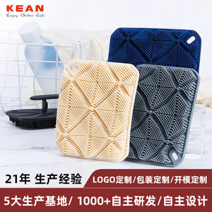 Silicone Bath Brush Rectangle Black Exfoliating <b>Back</b> <b>Scrubbing</b> Massage Body Brush - Product Image 5