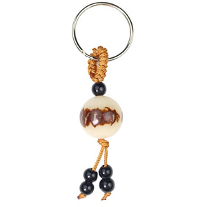 Bodhi Root Keychain Double Sided Lotus White Jade Seed Stainless Steel Portable <b>Keyring</b> <b>For</b> <b>Men</b> Women Jewelry Gift - Product Image 5