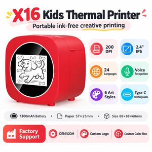 Thermischer Tintenloser KI-Kinderdrucker Sprachgesteuertes Sofort-Zeichengerät 2,4 Zoll IPS-Bildschirm 200DPI Aufklebermacher Kinderspielzeug Geschenk - Product Image 1